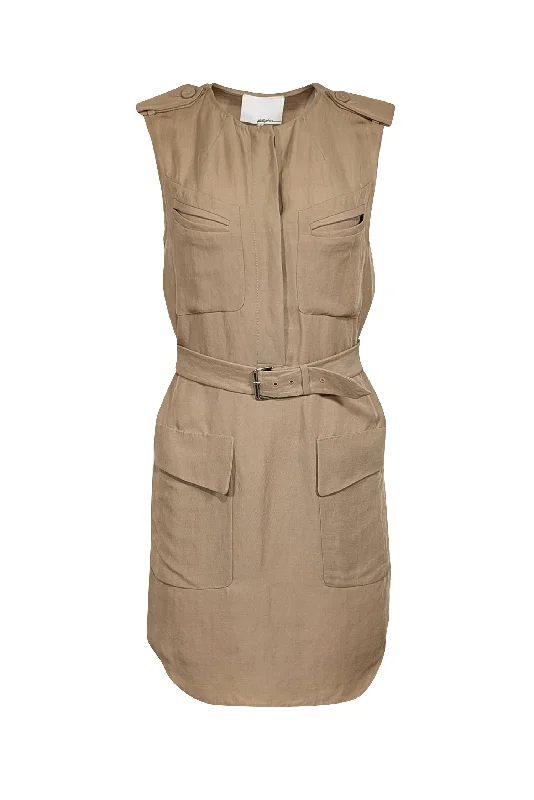 3.1 Phillip Lim - Tan Utility Sleeveless Mini Dress Sz 2