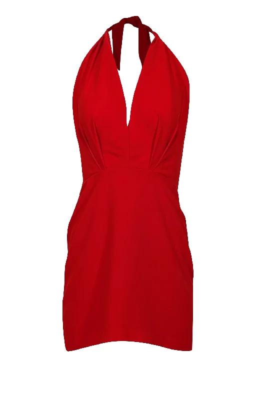 Amanda Uprichard - Red Tie Halter Mini Dress Sz M