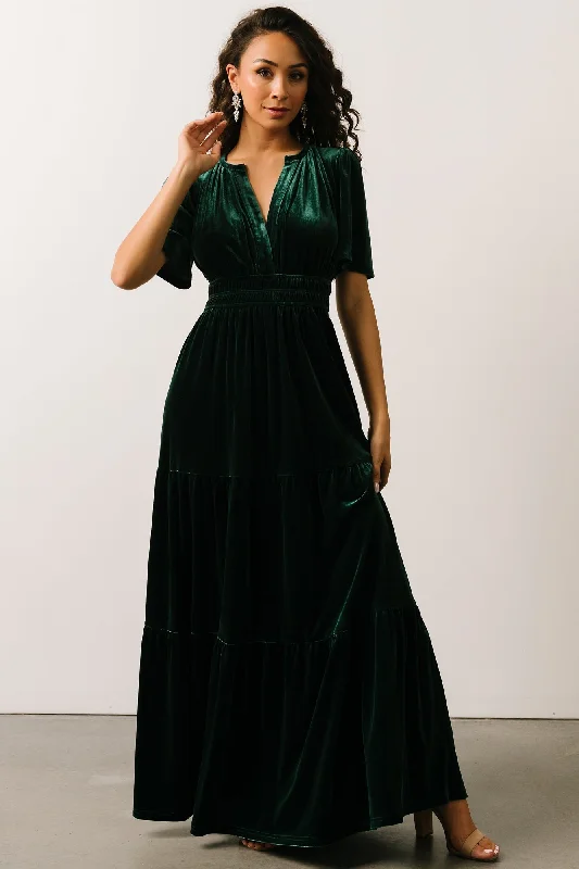 Artemis Velvet Maxi Dress | Emerald