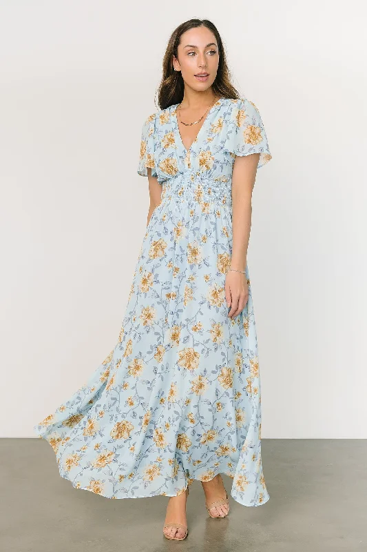 Birdie Maxi Dress | Light Blue Floral