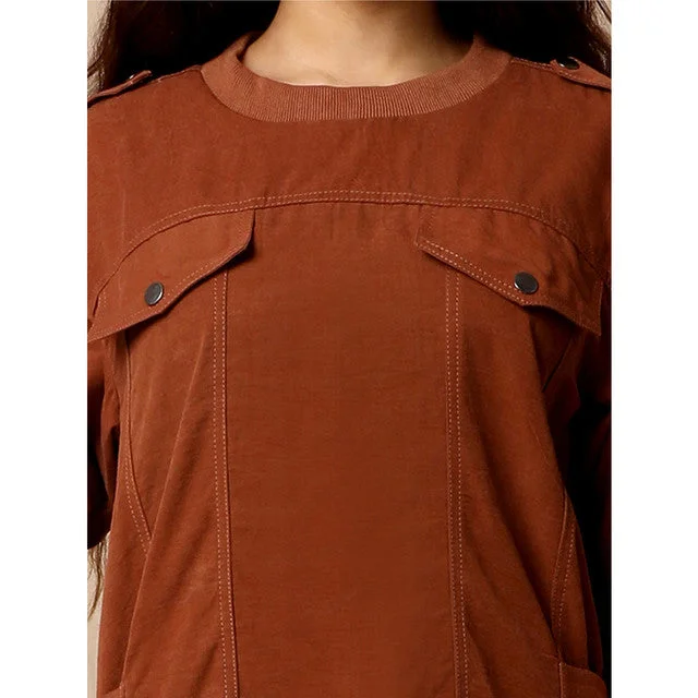 Tencel Mini Shirt Dress | Brown