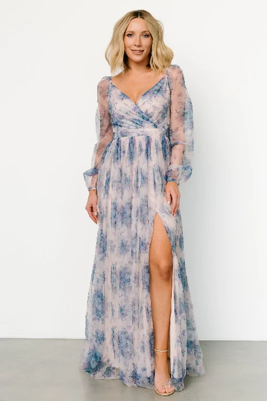 Desiree Tulle Maxi Dress | Natural + Slate Floral