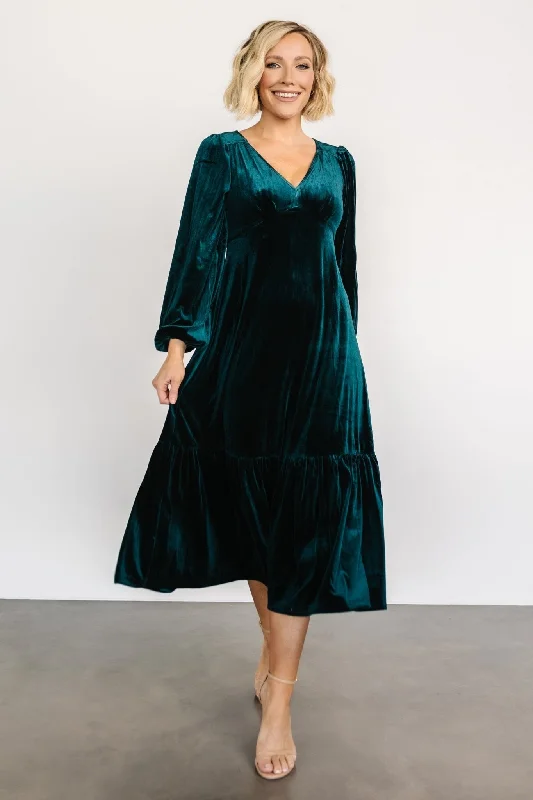 Erika Velvet Maxi Dress | Jade