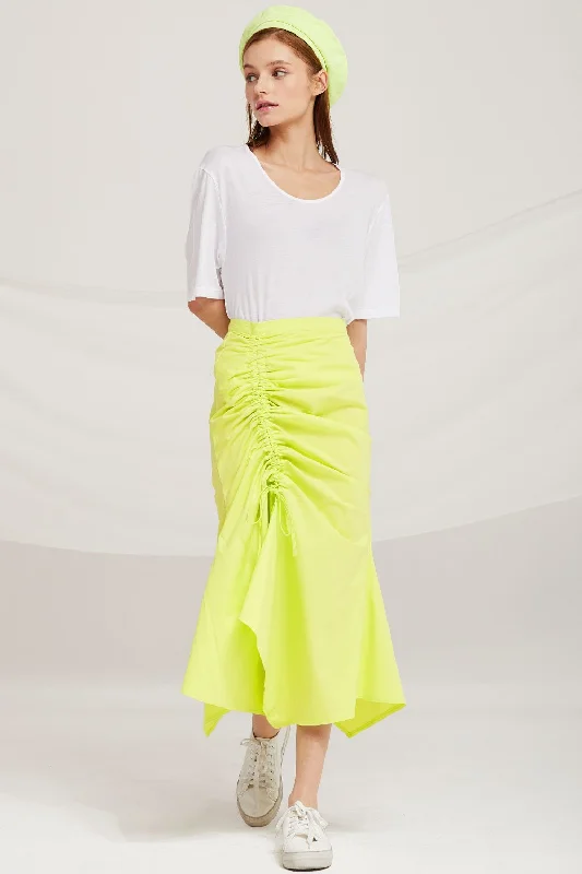 Everly Ruched Side Midi Skirt