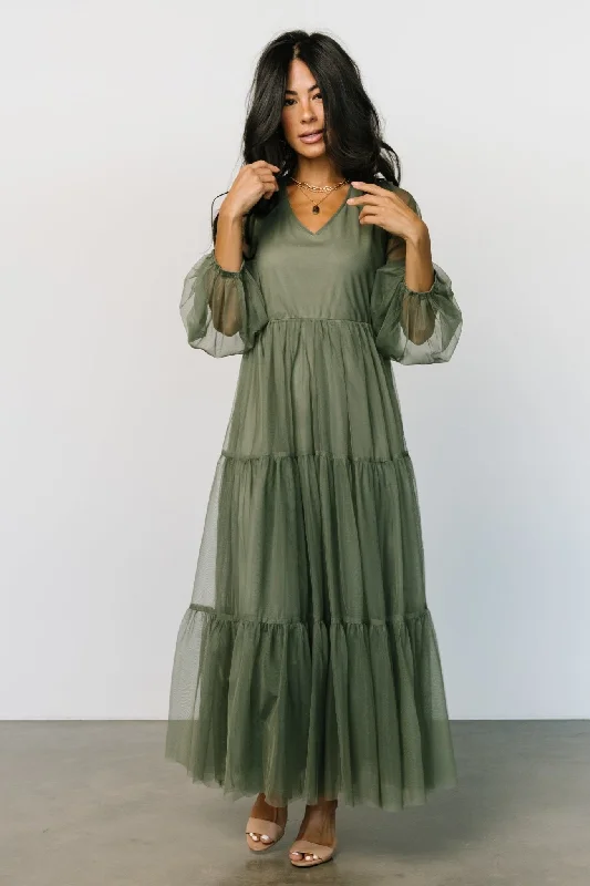 Hoffman Tulle Maxi Dress | Olive