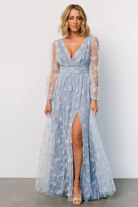 Isabelle Tulle Maxi Dress | Light Blue