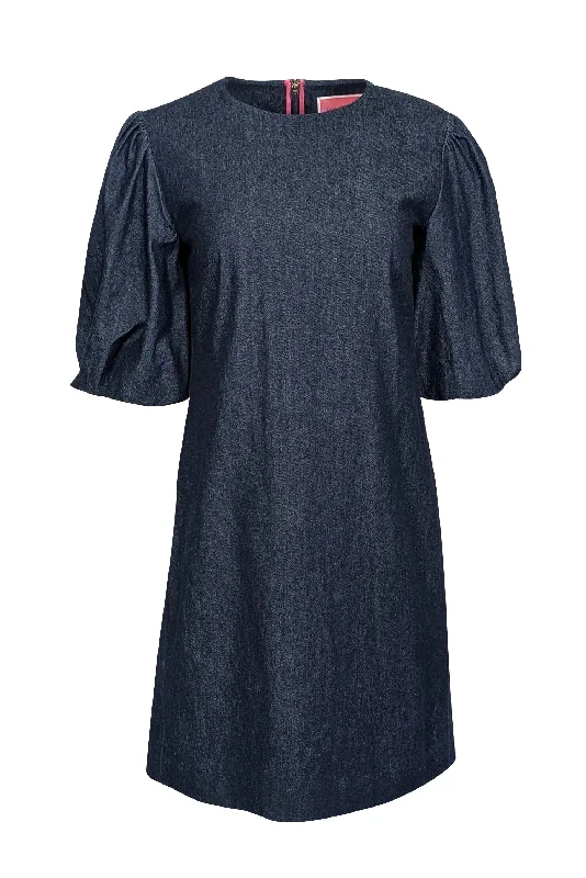 Kate Spade - Dark Wash Denim Puff Sleeve Mini Dress Sz 4