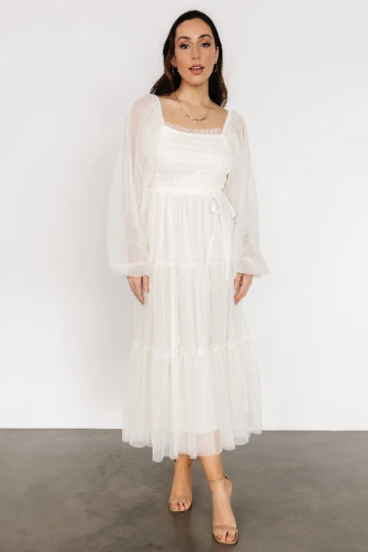 Katrina Tulle Maxi Dress | Cream