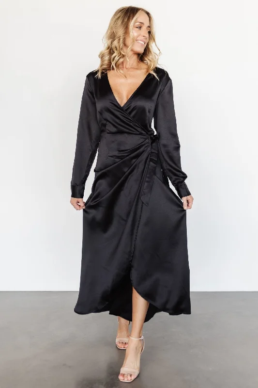 Lawrence Wrap Maxi Dress | Black