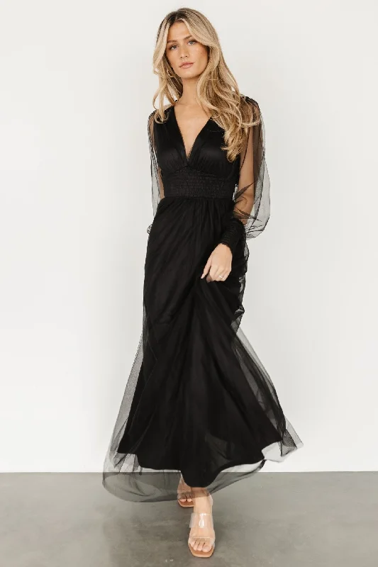 Layla Tulle Maxi Dress | Black