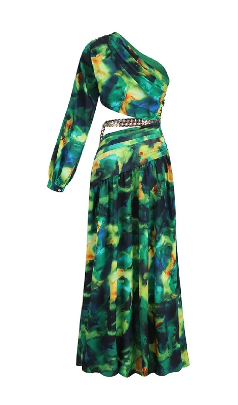 LONG SLEEVE MAXI DRESS IN GREEN