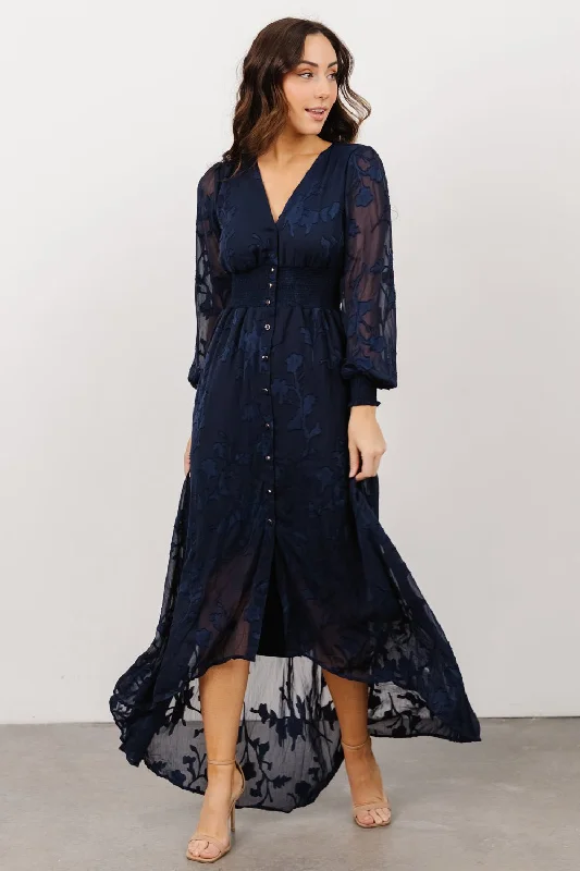 Mayfair High Low Maxi Dress | Navy