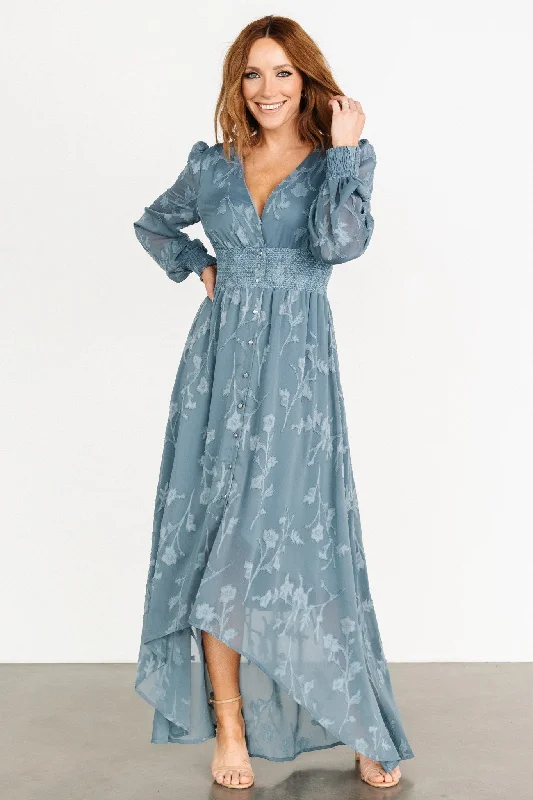 Mayfair High Low Maxi Dress | Slate Blue