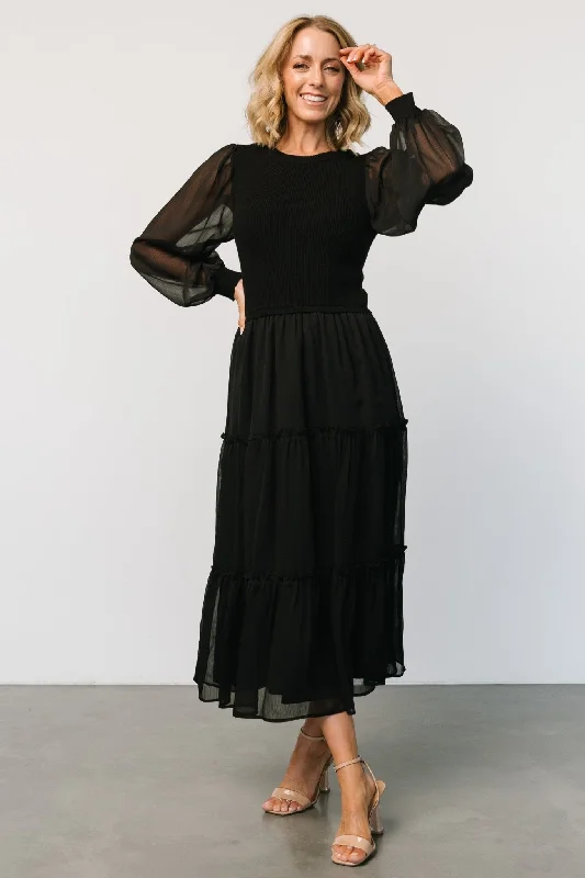 Remi Ribbed Maxi Dress | Black