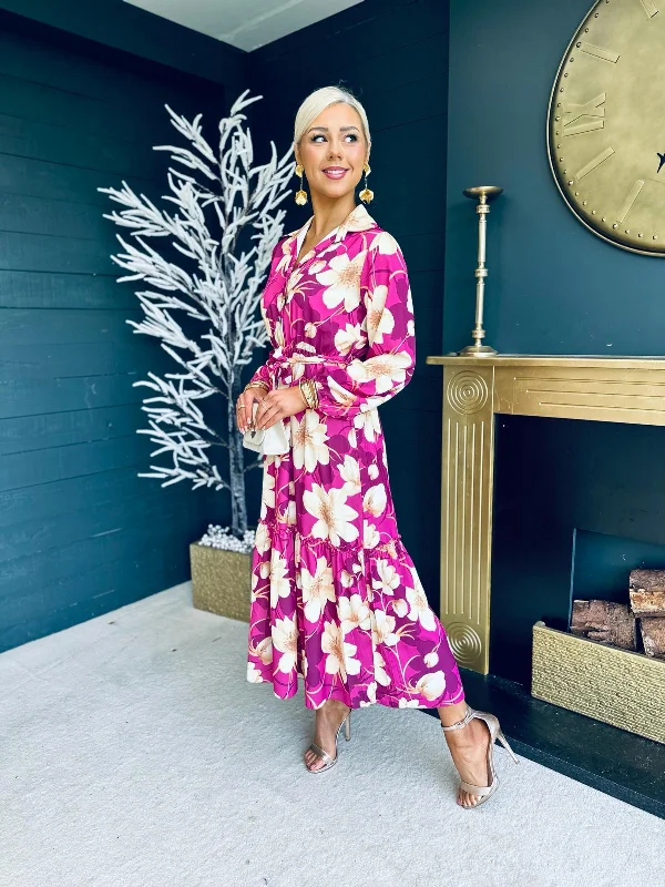 Ronda Floral Print Midi Dress