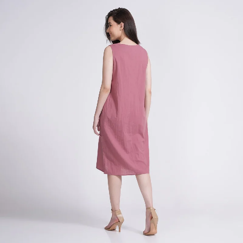 Midi Dress & Overlay for Women | Organic Cotton | Pink