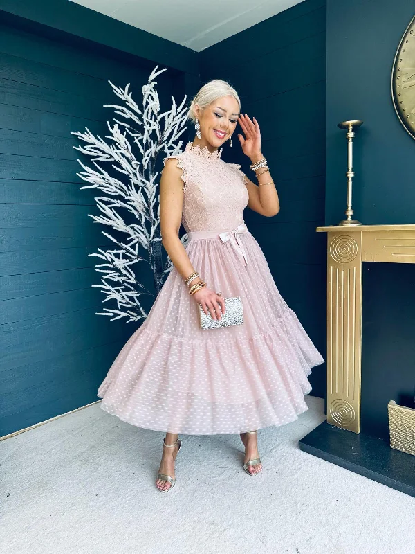 Steph Occasion Midi Dress Blush