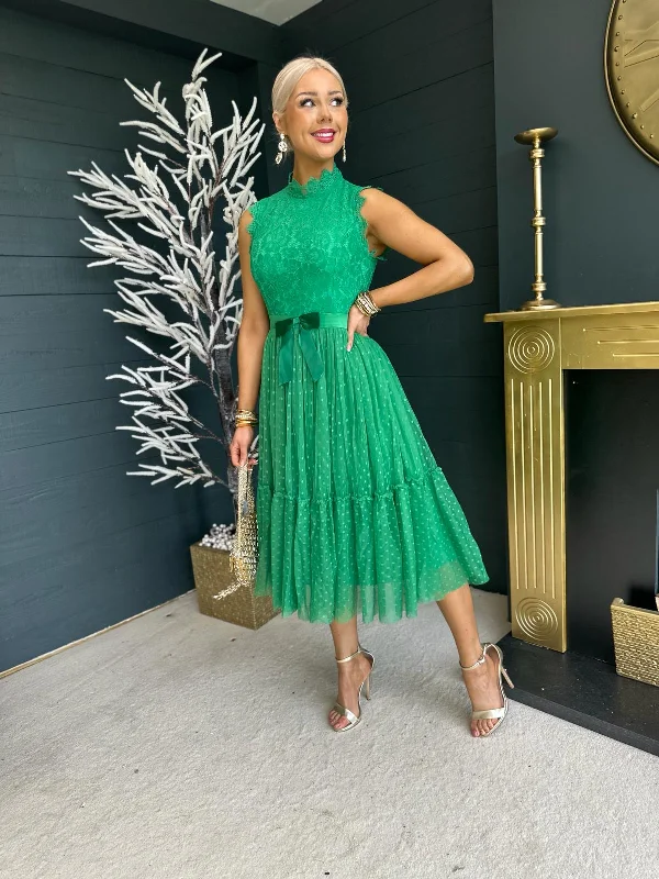 Steph Occasion Midi Dress Emerald