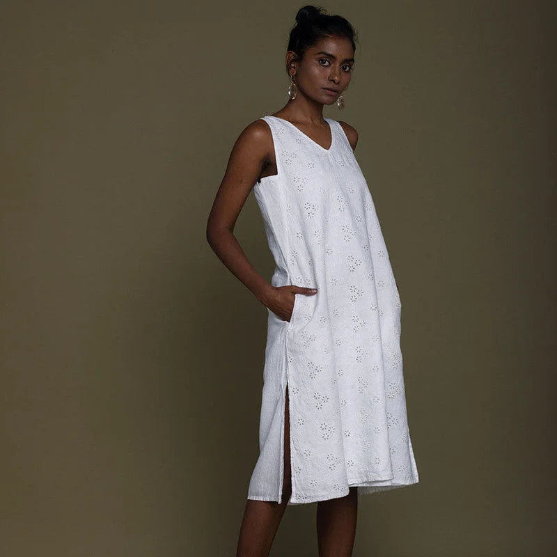 Pure Hemp Midi Dress | White