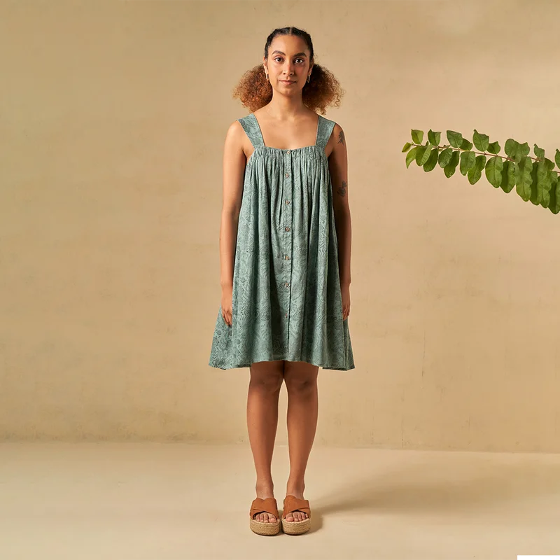 Lyocell Mini Dress | Azo-Free Dyed | Green