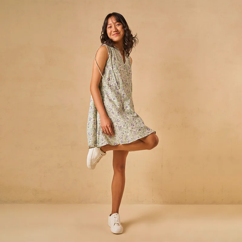 Organic Cotton Mini Dress | Azo-Free Dyed | Multicolour