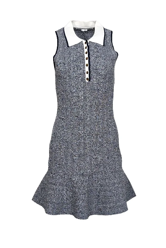 Veronica Beard - Navy & White Knit Mini Polo Dress Sz M