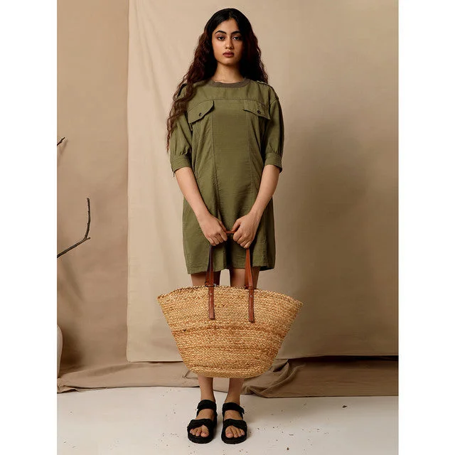 Tencel Mini Shirt Dress | Green