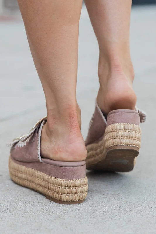 Airelle Suede and Embroidered Double Buckle Wedge