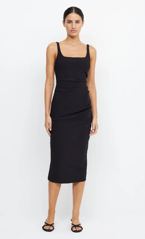 BE MINE SQUARE NECK DRESS - BLACK