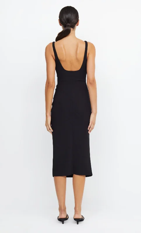 BE MINE SQUARE NECK DRESS - BLACK