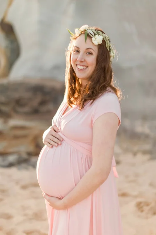 Chelsea Cotton Maxi Maternity Photoshoot Dress Dress - Blush Pink