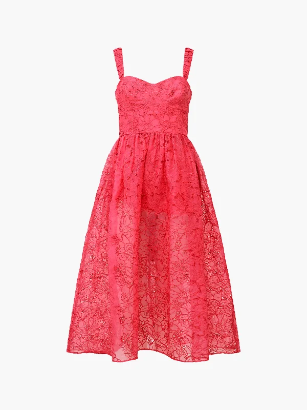 Embroidered Evelyn Lace Strappy Dress