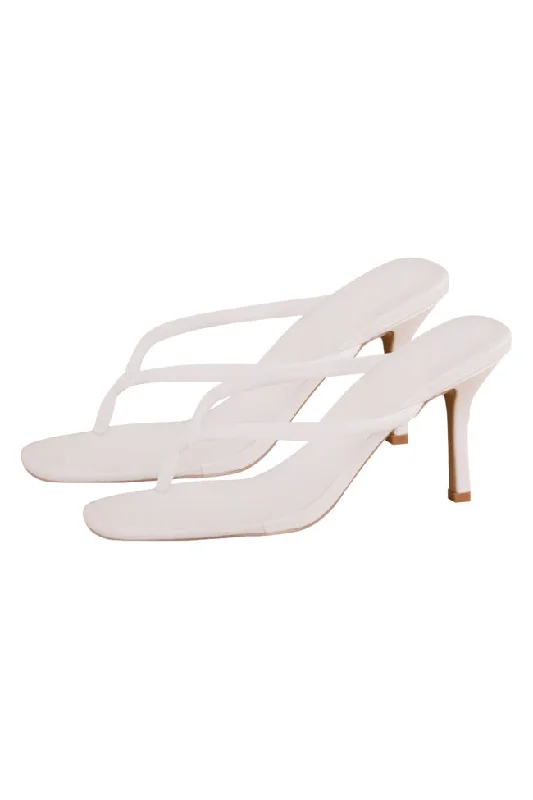 Frances Off White Thong Skinny Strap Heel FINAL SALE