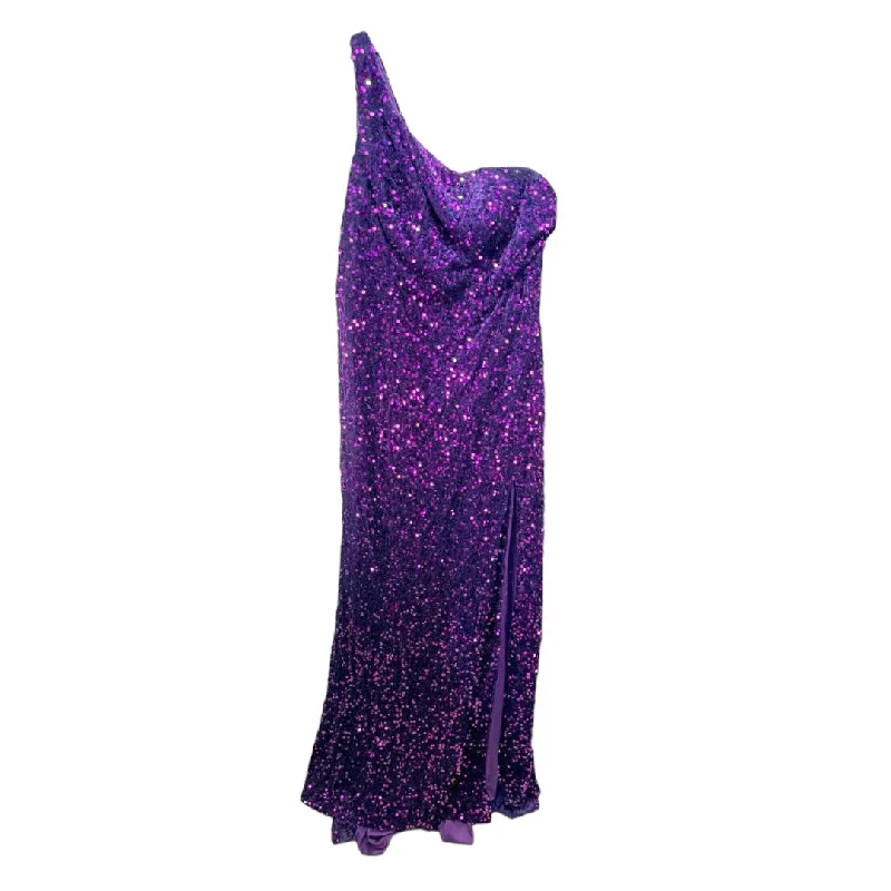 One Shoulder Sequin Dress Party Long By Wedding Dress  Size: 16