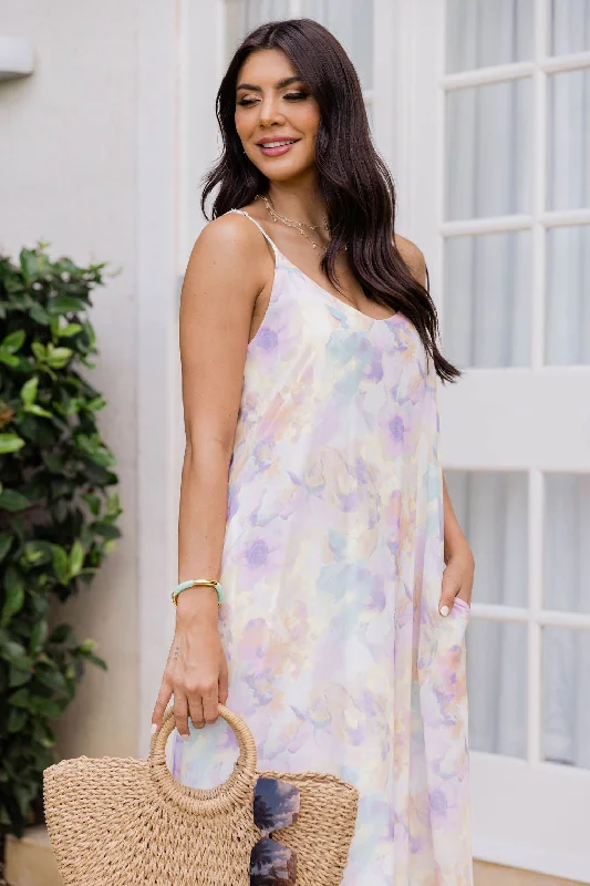 Pretty In Paradise Watercolor Maxi Dress FINAL SALE