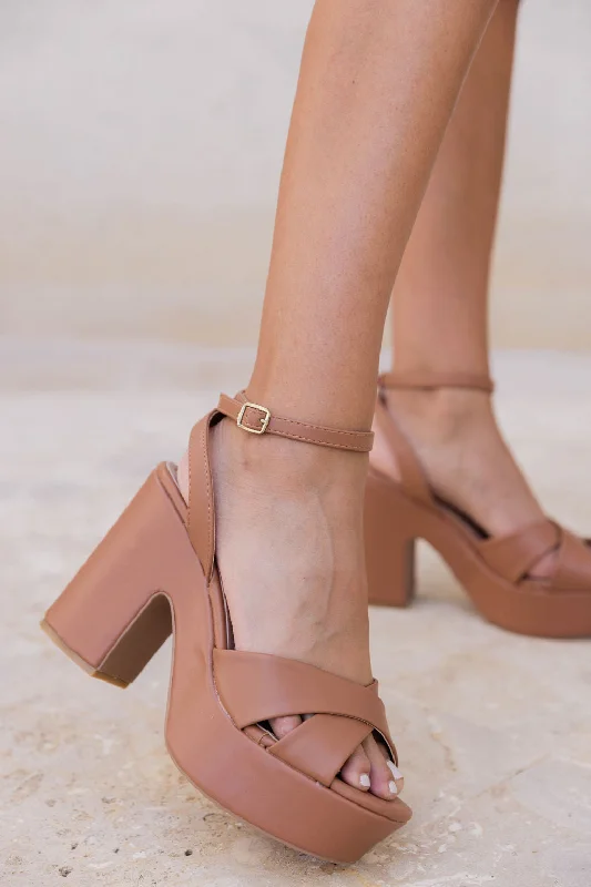 Raya Camel Chunky Heel FINAL SALE