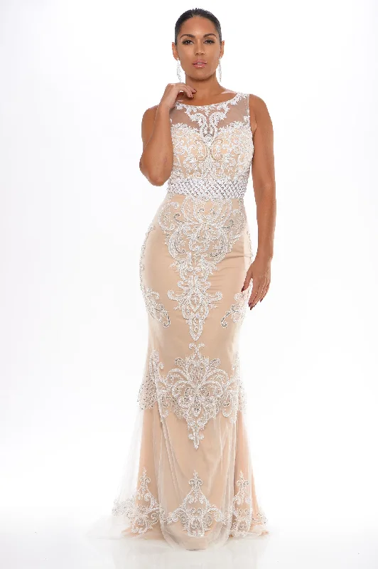 Selena jeweled gown (white)