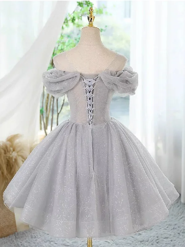 a-line-scoop-neckline-off-shoulder-tulle-gray-short-prom-dress-with-lace-beads