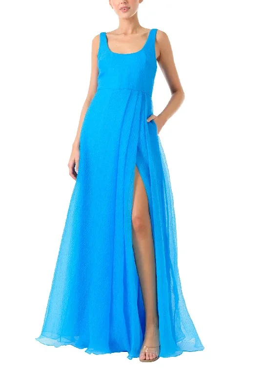 Scoop Neck Organza Gown