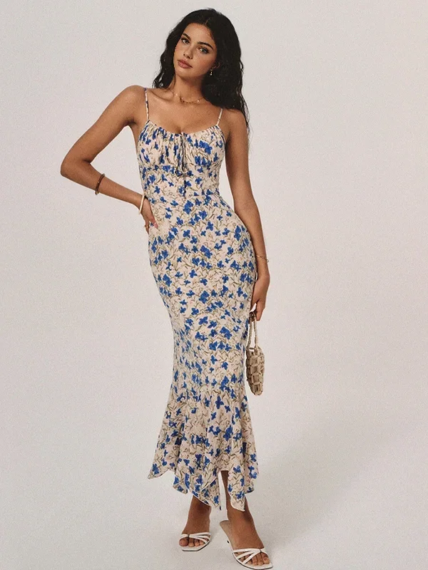 floral-print-knotted-irregular-hem-long-dress