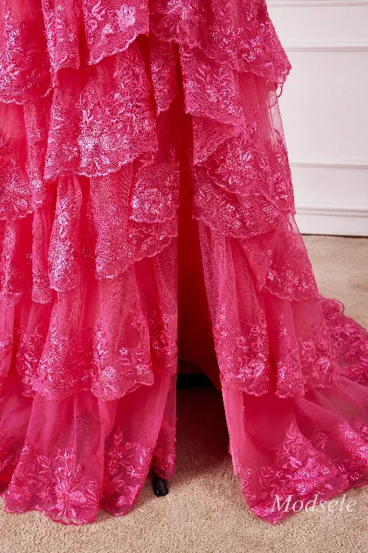 fuchsia-glitter-appliques-off-the-shoulder-ruffle-long-prom-dress