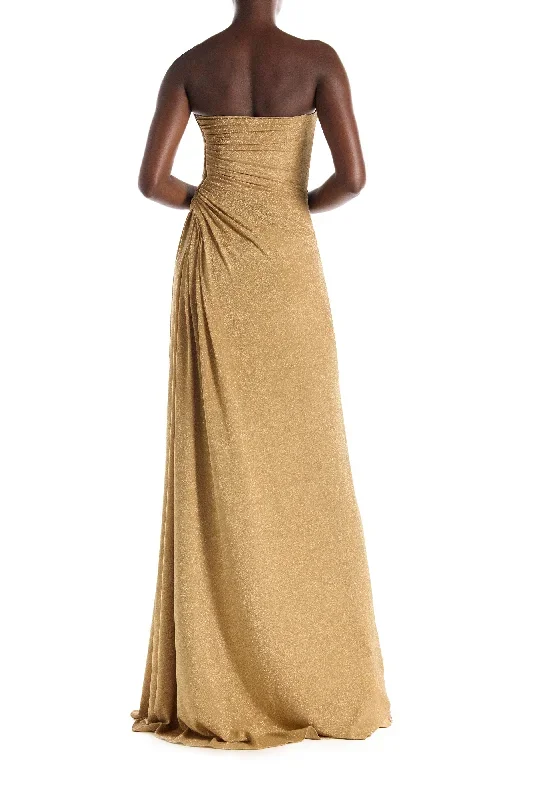 gold-strapless-glitter-knit-gown