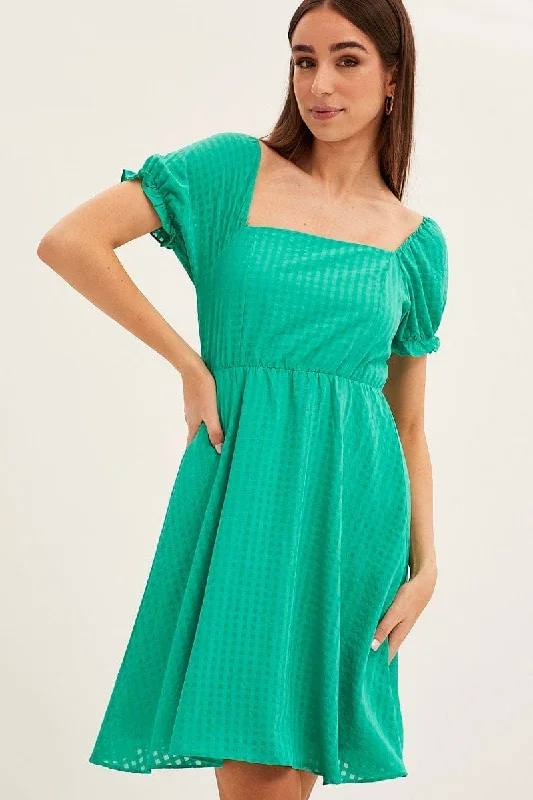 green-square-neck-puff-sleeve-skater-dress-dd12408-f-4