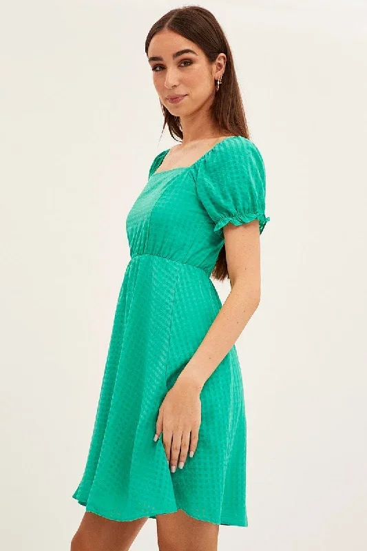 green-square-neck-puff-sleeve-skater-dress-dd12408-f-4