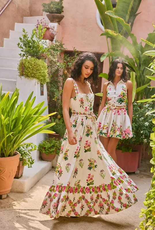 hemant-and-nandita-long-dress-with-buckle-belt-white-floral