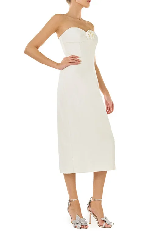 ivory-rosette-crepe-midi-dress