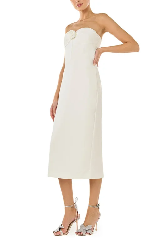 ivory-rosette-crepe-midi-dress