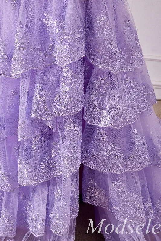 lavender-tulle-sequin-one-shoulder-ruffle-mermaid-gown-with-slit