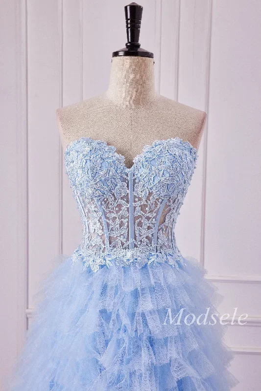 light-blue-appliques-strapless-ruffle-tiered-gown-with-slit