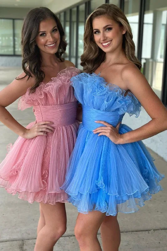 light-blue-strapless-pleated-short-dress-with-ruffles